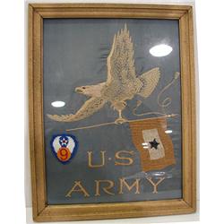 FRAMED U.S. WORLD WAR 2 MILITARY SILK