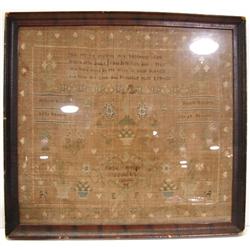 1822 FRAMED NEEDLEPOINT SAMPLER
