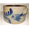 Image 3 : BLUE DECORATED STONEWARE CAKE CROCK