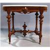 Image 1 : VICTORIAN WALNUT MARBLE TOP PARLOR TABL