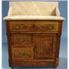 Image 1 : VICTORIAN WALNUT MARBLE TOP WASHSTAND