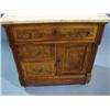 Image 2 : VICTORIAN WALNUT MARBLE TOP WASHSTAND