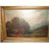 Image 2 : ANTIQUE OIL ON CANVAS LANDSCAPE PAINTIN