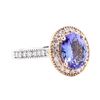 Image 1 : 2.69 ctw Sapphire And Diamond Ring - 14KT White And Rose Gold