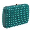 Image 1 : Gucci Green Suede Crystal Embellished Broadway Box Clutch