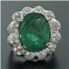 Image 3 : 18K White Gold 15.15 ctw Large Oval Brilliant GIA Emerald & Diamond Ring