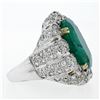 Image 7 : 18K White Gold 15.15 ctw Large Oval Brilliant GIA Emerald & Diamond Ring