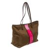 Image 3 : Prada Brown Nylon Leather Ricamo Tote Bag