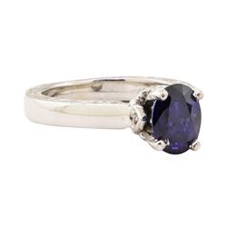 1.66 ctw Blue Sapphire and Diamond Ring - 14KT White Gold