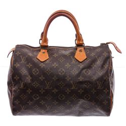 Louis Vuitton Monogram Canvas Leather Speedy 30 cm Bag