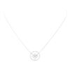 Image 2 : 0.38 ctw Diamond Starburst and Circle Pendant with Chain - 18KT White Gold