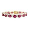 Image 1 : 40.27 ctw Ruby and Diamond Bracelet - 14KT Yellow Gold