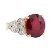 Image 1 : 11.15 ctw Ruby and Diamond Ring - 14KT Yellow Gold