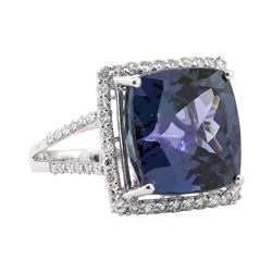 16.46 ctw Tanzanite and Diamond Ring - Platinum