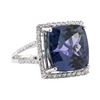 Image 1 : 16.46 ctw Tanzanite and Diamond Ring - Platinum