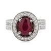 Image 2 : 5.13 ctw Ruby and Diamond Ring - 18KT White Gold