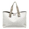 Image 1 : Gucci White Metallic Olive Green Straw Shopper Tote Bag