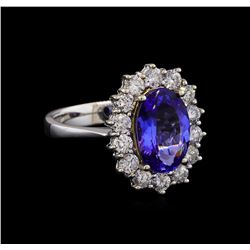 14KT Two-Tone Gold 2.38 ctw Tanzanite and Diamond Ring