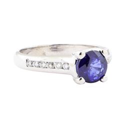 1.82 ctw Sapphire and Diamond Ring - 14KT White Gold