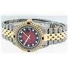 Image 4 : Rolex Mens 2 Tone 14K Lugs Red Vignette Diamond String & Ruby Datejust Wristwatc