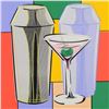 Image 2 : Steve Kaufman (1960-2010), "Martini" Hand Embellished Limited Edition Hand Pulled Silkscreen on Canv