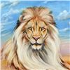 Image 2 : Martin Katon, "Sky Blue Lion" Original Oil Painting on Canvas, Hand Signed with Certificate of Authe