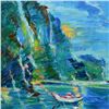 Image 2 : Elliot Fallas, "Island Romance" Original Oil Painting on Canvas, Hand Signed with Letter of Authenti
