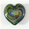 Image 1 : Glass Eye Studios, "Heart of Fire (Golden Rainbow)" Hand Blown Glass Paperweight (Second).