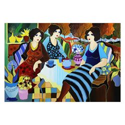 Patricia Govezensky- Original Acrylic On Canvas "Teatime In London"