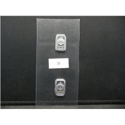 (2) 5 gram silver bars .999 Silver
