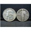 Image 1 : 1957 BU Quarter and 1928 Standing Liberty Quarter