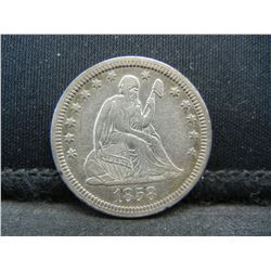 1858 Seated Quarter XF/AU