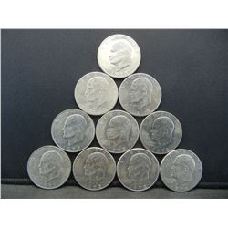 (10) Ike Dollars Various Dates and Grades
