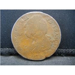 179? France 2 Sol Large Copper 4th Digit Cannot Be Seen