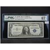 Image 1 : 1957 B $1.00 Silver Certificate PMG 67 Superb Gem Unc Exceptional Paper Quality