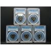 Image 1 : (5) 1970 S Jefferson Nickels PCGS PR69 CAMEO