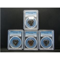 (4) 1971 S Jefferson Nickels PCGS PR69