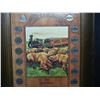 Image 2 : (14) Buffalo Nickels In Picture Frame  "The Way West"
