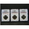 Image 1 : George Washington, Thomas Jefferson, and John Adams Dollars NGC UNC Brilliant Fist Day of Issue