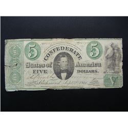 1861 Confederate States Early series $5.