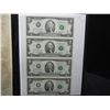 Image 2 : US Comemmoratice Gallary 2003 UNCUT Sheet (4) $2 bills.