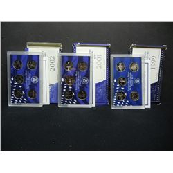 1999, 2001,2002 Proof quarters sets