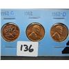 Image 1 : 1962 PD Wheat Cents, 1962 C Canada Cent