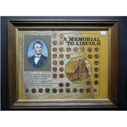 All cents Lincoln board Framed, (40) Coins