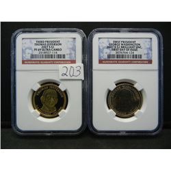 2 PR/UNC Dollar coins by NGC
