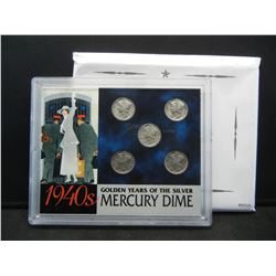 (5) WWII Mercury Dimes