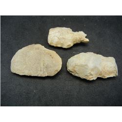 3 real old Indian relics. Adena point and bifurcate