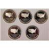 Image 2 : 5 PIECE .999 SILVER ROUNDS