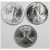 Image 1 : THREE GEM BU AMERICAN SILVER EAGLES