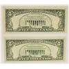 Image 2 : TWO 1981-A $5.00 FEDERAL RESERVE NOTES: